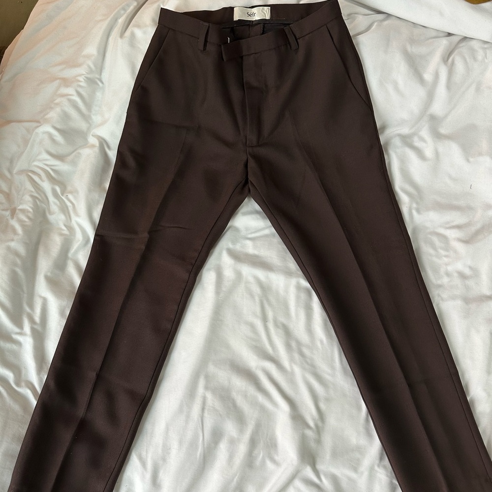 Séfr Men's Brown Dress Pants